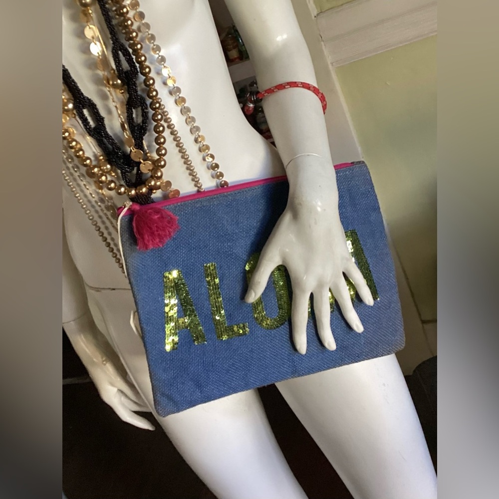 Mud Pie  aloha sequins & jute